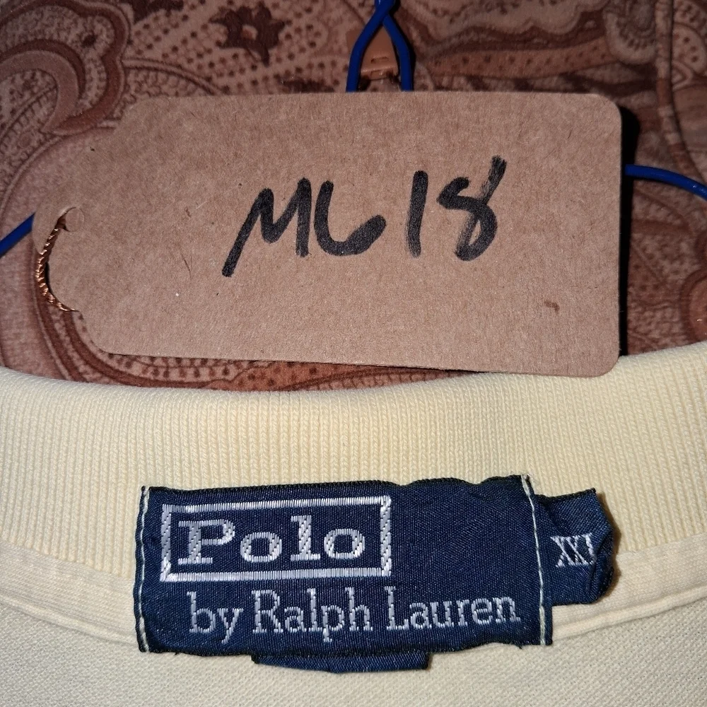 Polo by Ralph Lauren Men's Yellow Polo Shirt Wuth Blue Pony In A Size XXL. EUC
